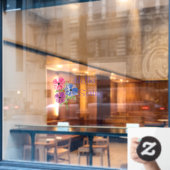 ビューティフルウォーターカラーアネモネハロー春 ウィンドウサイン (カフェ窓)