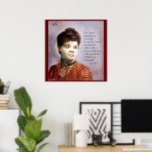 ビューティフルウォーターカラーイダBウェルズ&引用文ポートレート ポスター (ホームオフィス)