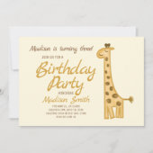 ビューティフルウォーターカラーキリン誕生日招待状 招待状 (正面)