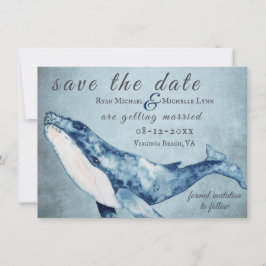 ビューティフルウォーターカラーザックスクンバッククジラビーチ結婚式 セーブザデート