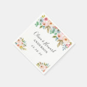 ビューティフルウォーターカラーシックフローラ結婚ズ スタンダードカクテルナプキン (角)