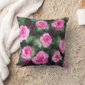ビューティフルウォーターカラートレンディーピンクローズコレクション クッション (ブランケット)