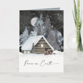 ビューティフルウォーターカラードイツシェパードホリデー シーズンカード (正面)