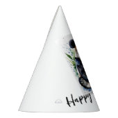 ビューティフルウォーターカラーパンダベアハッピーバースデー パーティーハット (左)