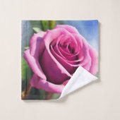 ビューティフルウォーターカラーピンクローズコレクシモダンョン バスタオルセット (ウォッシュタオル)