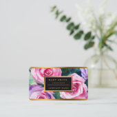 ビューティフルウォーターカラーピンクローズコレクシ人気があるョン 名刺 (スタンド正面)