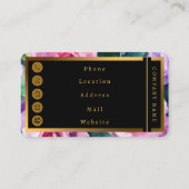 ビューティフルウォーターカラーピンクローズコレクシ人気があるョン 名刺 (裏面)