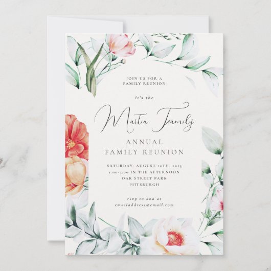 ビューティフルウォーターカラーファミリー懇親会招待状 (正面)