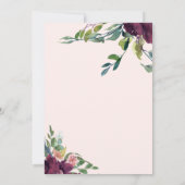 ビューティフルウォーターカラーフローラ90誕生日 招待状 (裏面)