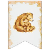 ビューティフルウォーターカラーベアハッピーバースデー バンティングフラッグ (第1の旗)