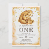 ビューティフルウォーターカラーベア誕生日 招待状 (正面)