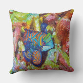 ビューティフルウォーターカラーマンダリンフィッシュデザイン クッション (裏面)