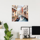 ビューティフルウォーターカラーヴェネツィアカナルトラベル ポスター (ホームオフィス)