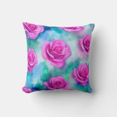 ビューティフルウォーターモダンカラーピンクローズコレクション クッション (正面)