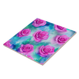 ビューティフルウォーターモダンカラーピンクローズコレクション タイル