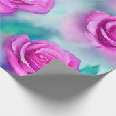 ビューティフルウォーターモダンカラーピンクローズコレクション ラッピングペーパー (角)