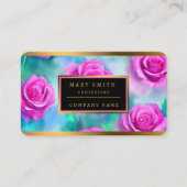ビューティフルウォーターモダンカラーピンクローズコレクション 名刺 (正面)