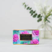 ビューティフルウォーターモダンカラーピンクローズコレクション 名刺 (スタンド正面)