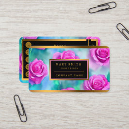 ビューティフルウォーターモダンカラーピンクローズコレクション 名刺
