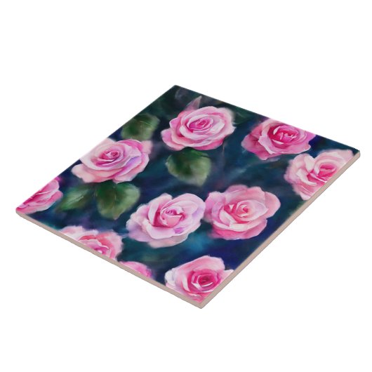ビューティフルウォーター人気があるカラーピンクローズコレクション タイル (側面)