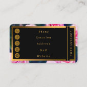 ビューティフルウォーター人気があるカラーピンクローズコレクション 名刺 (裏面)