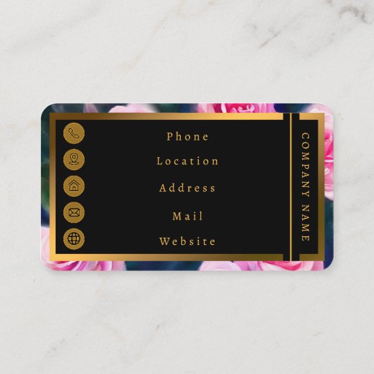 ビューティフルウォーター人気があるカラーピンクローズコレクション 名刺 (裏面)