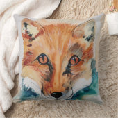 ビューティフルウォーター色キツネ絵画装飾用クッション クッション (ブランケット)