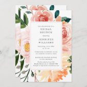 ビューティフルウォーター色フローラブライダルシャワー 招待状 (正面/裏面)