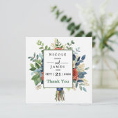 ビューティフルウォーター色フローラブーケ サンキューカード (スタンド正面)