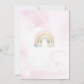 ビューティフルウォーター色フローラユニコーン誕生日 招待状 (裏面)