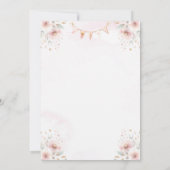 ビューティフルウォーター色フローラユニコーン誕生日 招待状 (裏面)