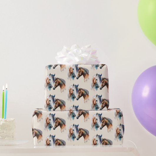 ビューティフルウズウェスタンボホスタイルパターン ラッピングペーパー (パーティーギフト)