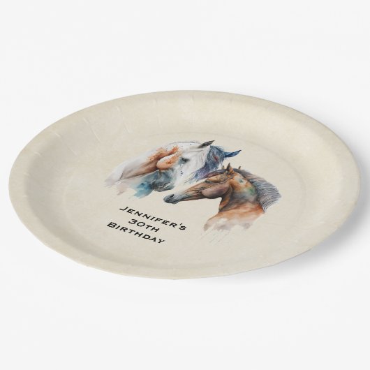 ビューティフルウズウェスタンボホスタイル誕生日 ペーパープレート (アングル)