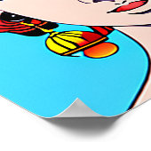 ビューティフルウーマンスタイリッシュオートオートクチュールアニメスタイル ポスター (角)