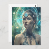 ビューティフルウーマン宇宙エイリアンサイエンスフィクション ポストカード (正面/裏面)