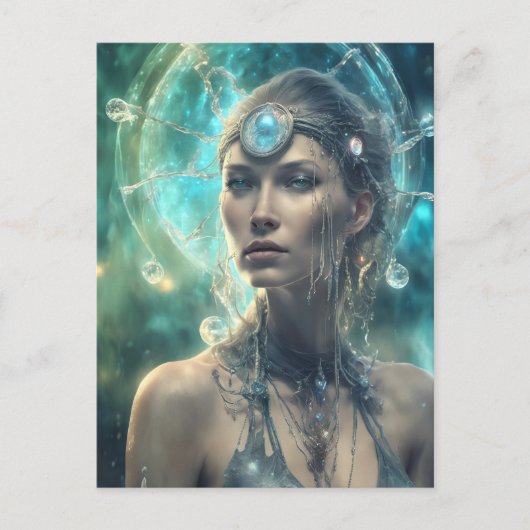 ビューティフルウーマン宇宙エイリアンサイエンスフィクション ポストカード (正面)