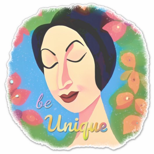 ビューティフルウーマン感動的引用文 シール (正面)