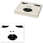 ビューティフルウーマン顔アイズリップオリジナルアート ラバースタンプ (押印)