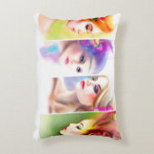 ビューティフルウーマン顔コラージュ アクセントクッション (正面(垂直))