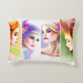 ビューティフルウーマン顔コラージュ アクセントクッション (裏面)