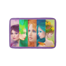 ビューティフルウーマン顔コラージュ バスマット