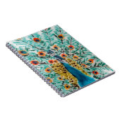 ビューティフルエメラルドグリーンとターコイズ孔雀 ノートブック (右側)