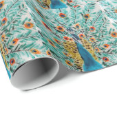 ビューティフルエメラルドグリーンとターコイズ孔雀 ラッピングペーパー (ロールコーナー)