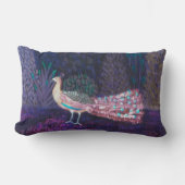 ビューティフルエメラルドグリーンターコイズ孔雀 ランバークッション (正面)