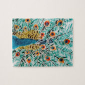 ビューティフルエメラルドグリーン、ターコイズ孔雀 ジグソーパズル (横)