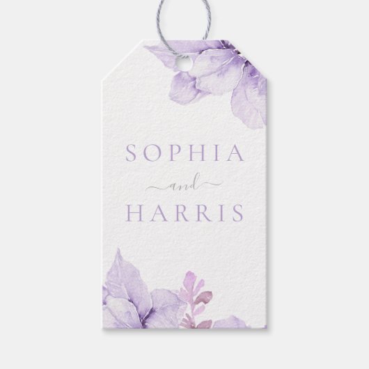 ビューティフルエレガンスパープル結婚フローラ ギフトタグ (正面)