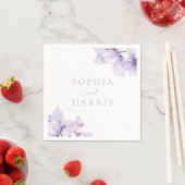 ビューティフルエレガンスパープル結婚フローラ スタンダードカクテルナプキン (インサイチュ)