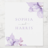 ビューティフルエレガンスパープル結婚フローラ ワインラベル (シングルラベル)