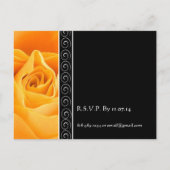 ビューティフルエレガントオレンジバラ結婚式招待状 インビテーションポストカード (裏面)