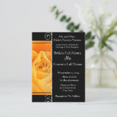 ビューティフルエレガントオレンジバラ結婚式招待状 インビテーションポストカード (スタンド正面)